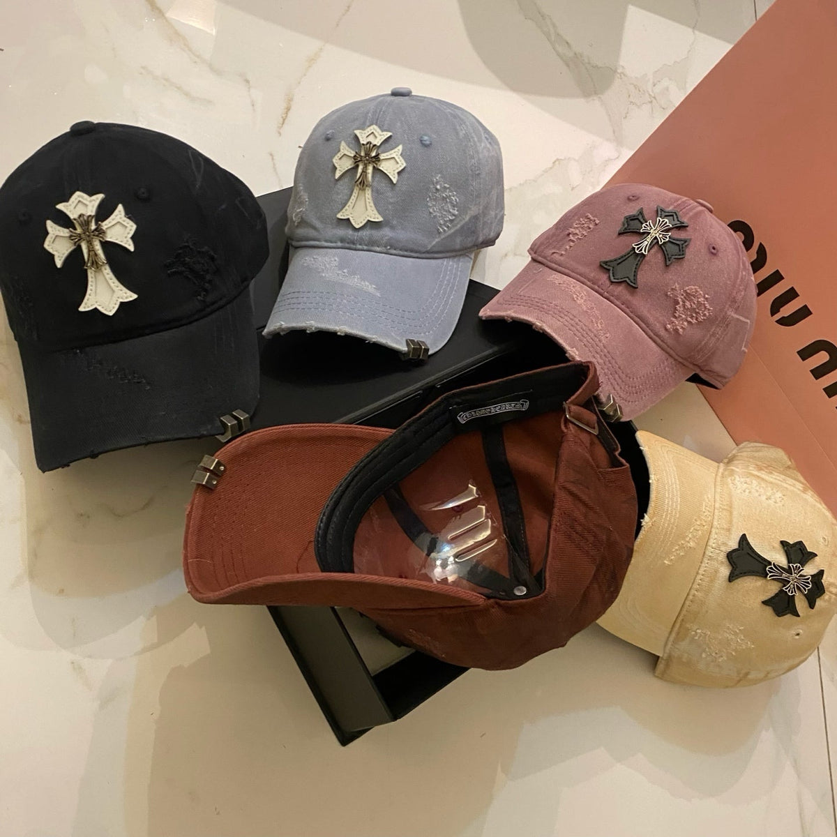 Chrome Hearts Distressed Washed Baseball Cap